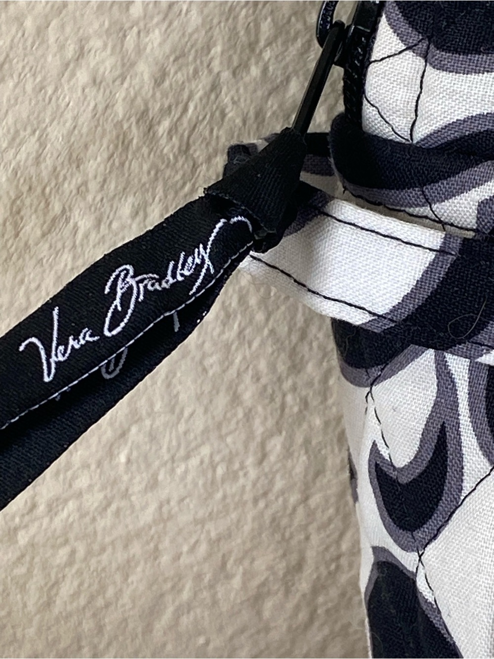 VEra Barely Large Black & White Patterned Cosmetic Pouch - Picture 5 of 6
